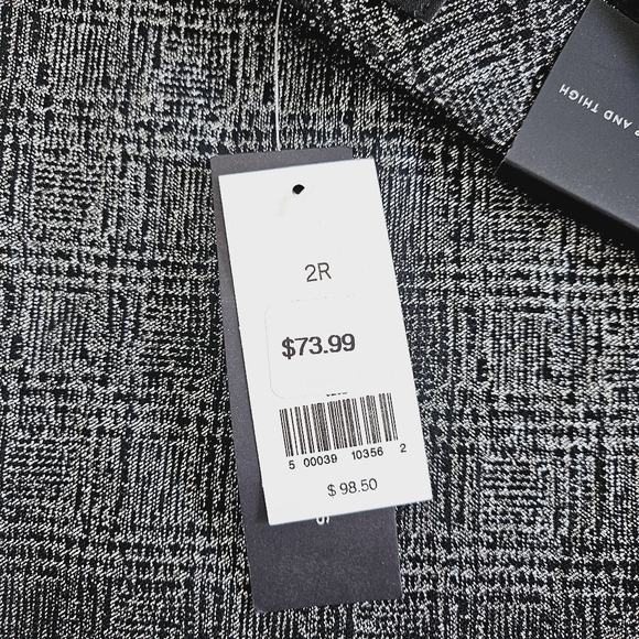 🆕️Banana Republic Modern Sloan Skinny-Fit Gray Metallic Plaid Pant SZ 2 - Picture 8 of 12